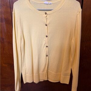 Light Yellow Button-Up Cardigan